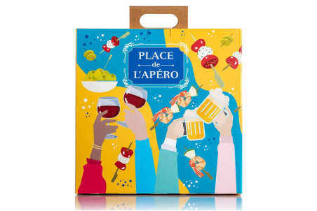 Coffret cadeau L'Épicurien Place de l'apéro - Biscuits apéritifs + 3 tartinables de 100g