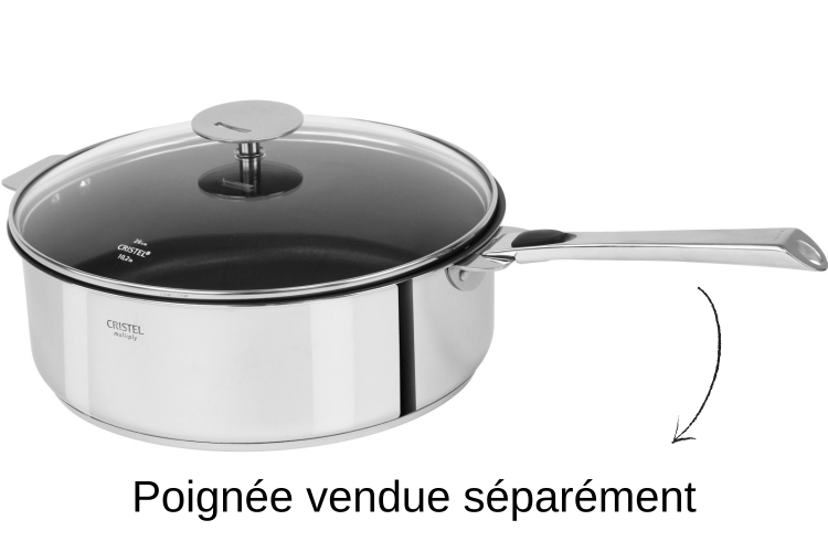 Sauteuse Cristel Casteline amovible Exceliss en inox 18/10 - 5 plis
