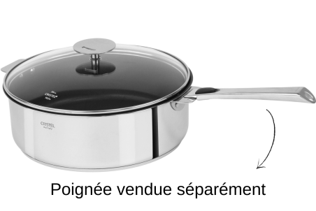 Sauteuse Cristel Casteline amovible Exceliss en inox 18/10 - 5 plis