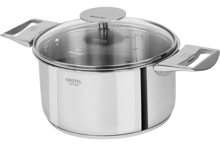 Casserole inox 18/10 Cristel Casteline amovible multicouches 5 plis
