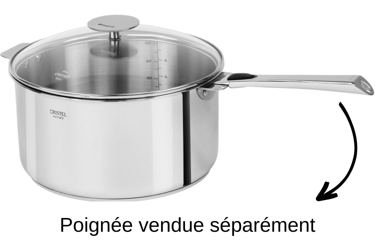 Faitout inox 18/10 Cristel Casteline amovible conception 5 plis