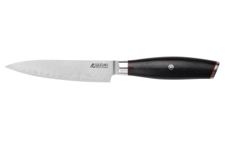 Couteau universel Wusaki Fujiko Black 10CR  manche pakka - lame damas 12cm