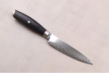 Couteau universel Wusaki Fujiko Black 10CR  manche pakka - lame damas 12cm