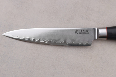 Couteau universel Wusaki Fujiko Black 10CR  manche pakka - lame damas 12cm
