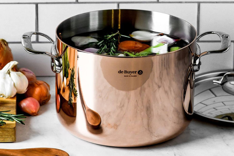 Braisière De Buyer Prima Matera en cuivre inox - Avec couvercle 24 cm