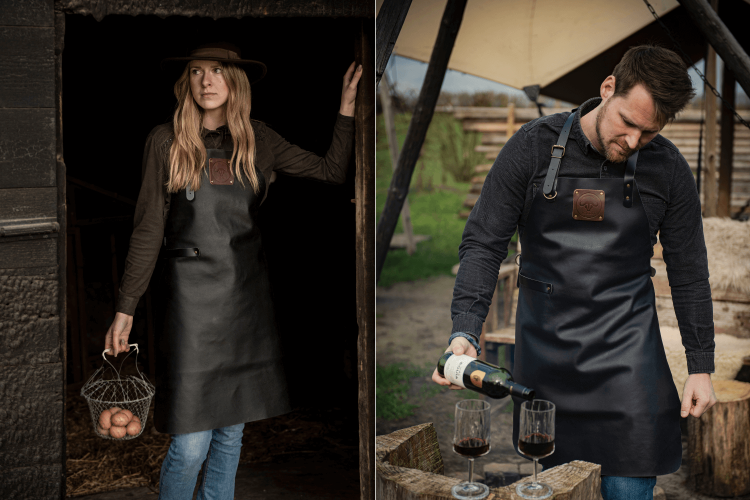 Tablier de cuisine artisanal Witloft Buffalo Collection - En cuir de buffle