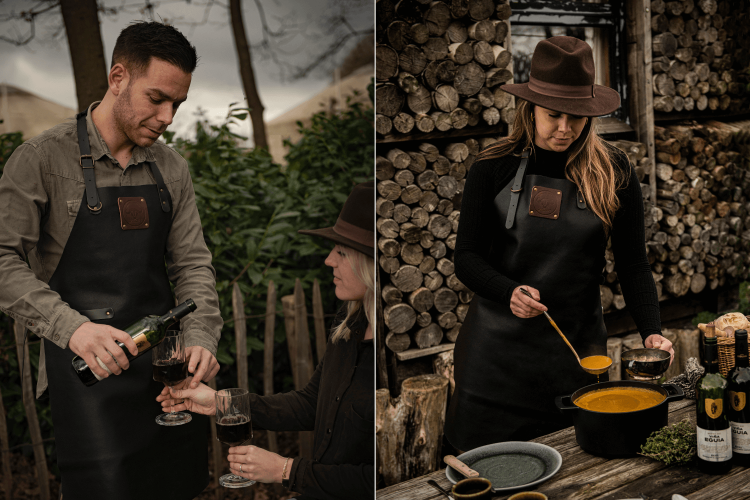 Tablier de cuisine artisanal Witloft Buffalo Collection - En cuir de buffle