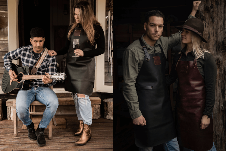 Tablier de cuisine artisanal Witloft Buffalo Collection - En cuir de buffle