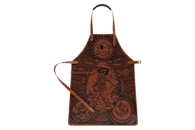 Tablier de cuisine artisanal Witloft Buccanian Girl en cuir recyclé - Édition limitée