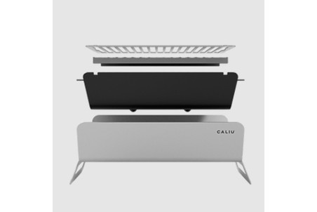 Barbecue charbon de bois de table Caliu Horeca tout inox - 30x45x16cm