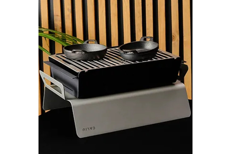 Barbecue charbon de bois de table Caliu Horeca tout inox - 30x45x16cm