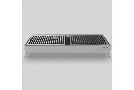 Barbecue charbon de bois de table Caliu Catering tout inox - 84x30x16cm
