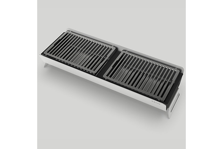 Barbecue charbon de bois de table Caliu Catering tout inox - 84x30x16cm