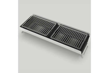 Barbecue charbon de bois de table Caliu Catering tout inox - 84x30x16cm