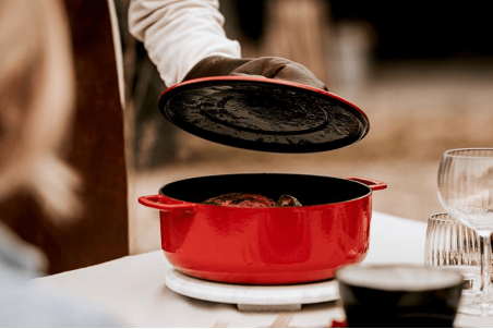 Cocotte en fonte Combekk Sous-chef Dutch Oven rouge avec couvercle