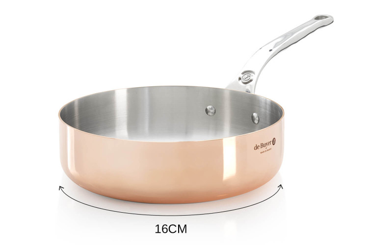 Sauteuse droite en cuivre inox De Buyer Prima Matera - Compatible induction
