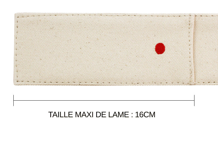 Etui de protection en lin universel pour couteaux de cuisine - 19 cm