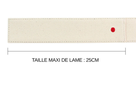 Etui de protection en lin universel pour couteaux de cuisine - 28 cm