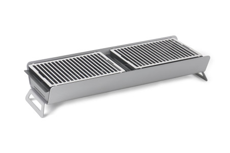 Barbecue charbon de bois de table Caliu Catering tout inox - 84x30x16cm