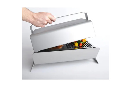 Couvercle pour barbecue charbon de bois Caliu en acier inox