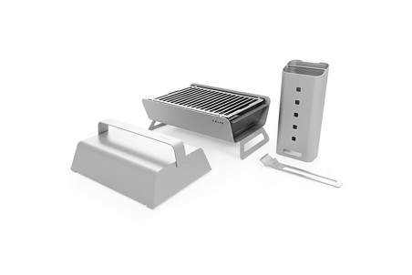 Barbecue charbon de bois Caliu avec couvercle et 2 accessoires