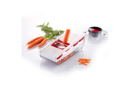 Mandoline de cuisine Westmark Schnitzel Spezi 5 lames avec chariot et bac récupérateur