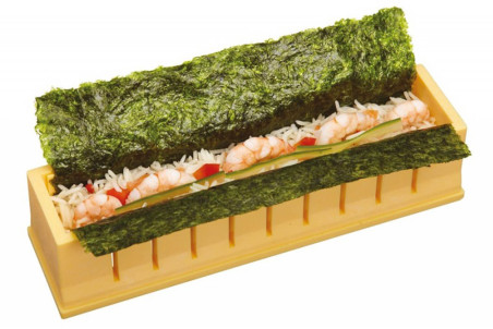Appareil à sushi KitchenCraft World of Flavors coloris jaune - 23x6x7cm