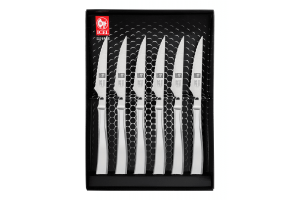 Set de 6 couteaux à steak Icel tout inox lame 9cm dentée