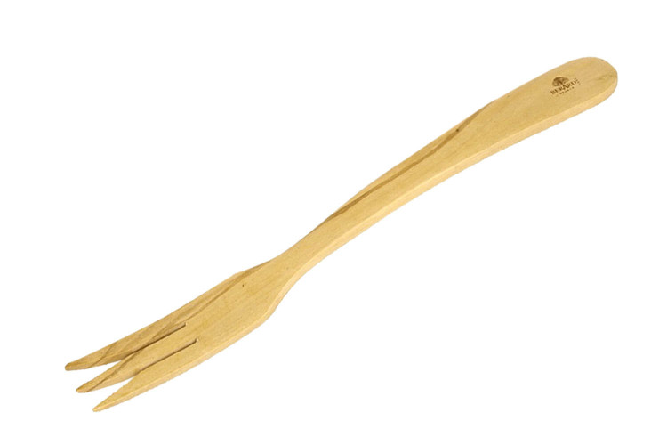 Couverts à salade Bérard Contour faits main en bois d'olivier - 30cm