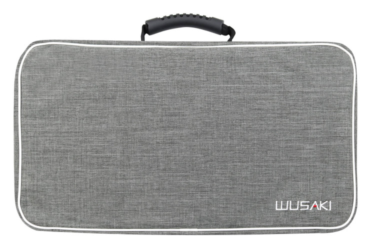 Mallette à couteaux de cuisine Wusaki grise - 21 emplacements et 1 grande poche
