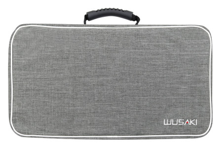 Mallette à couteaux de cuisine Wusaki grise - 21 emplacements et 1 grande poche