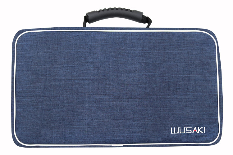 Mallette à couteaux de cuisine Wusaki bleue - 21 emplacements et 1 grande poche