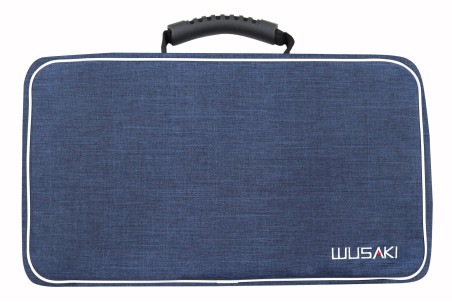 Mallette à couteaux de cuisine Wusaki bleue - 21 emplacements et 1 grande poche