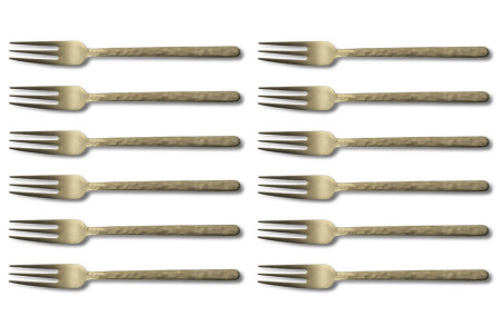 Ensemble de 12 fourchettes de table Culter Kodai 3 dents XL tout inox - 19,5cm