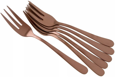 Set de 6 fourchettes à gâteau Amefa Austin tout inox - 14cm