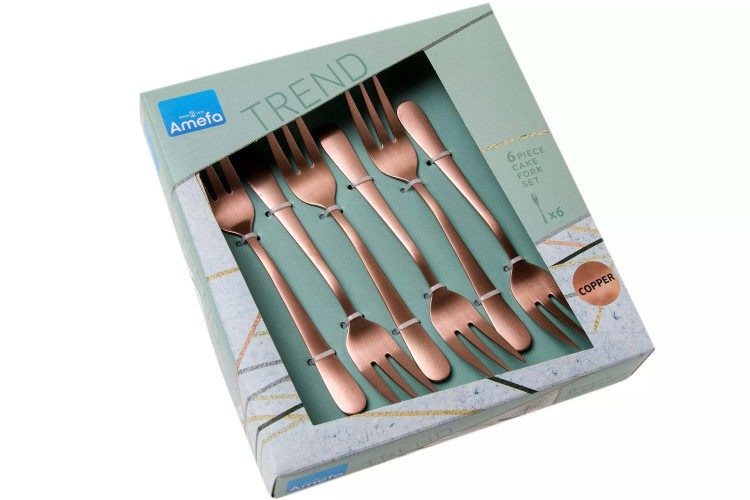 Set de 6 fourchettes à gâteau Amefa Austin tout inox - 14cm