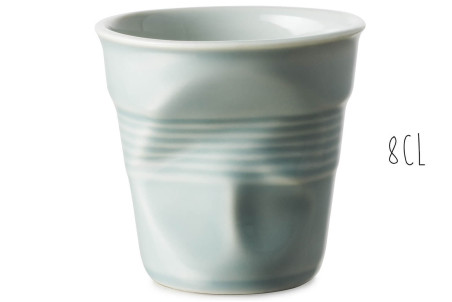 Gobelet froissé espresso Revol 8cl en porcelaine Bleu Mistral