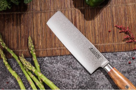 Couteau nakiri 17cm Wusaki  Fujiko 10CR damas