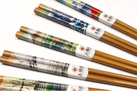 Coffret de 5 paires de baguettes chinoises Kutoyama en bambou - Modèle 1