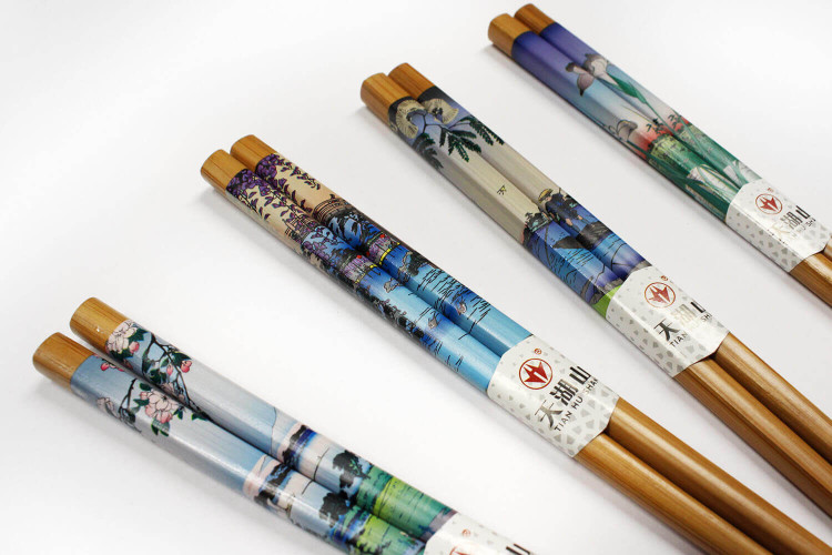 Coffret de 5 paires de baguettes chinoises Kutoyama en bambou - Modèle 2