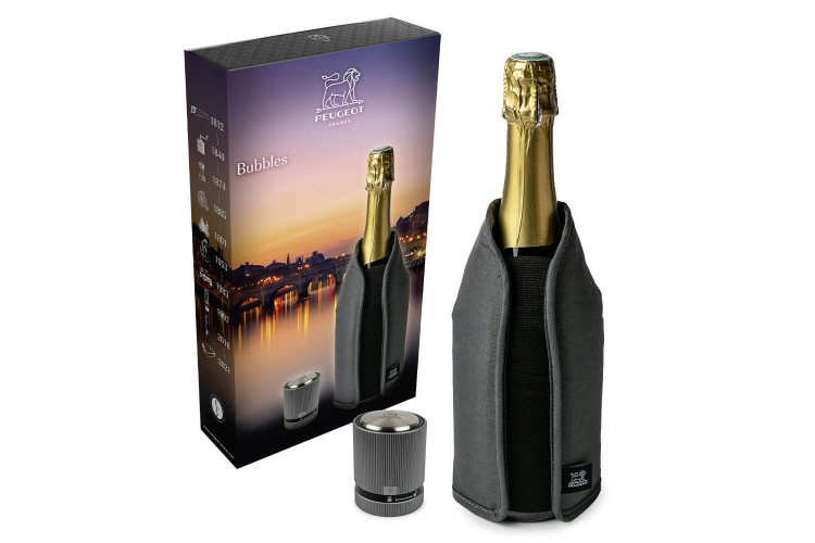Accessoires champagne Peugeot Bubbles : Rafraîchisseur + bouchon
