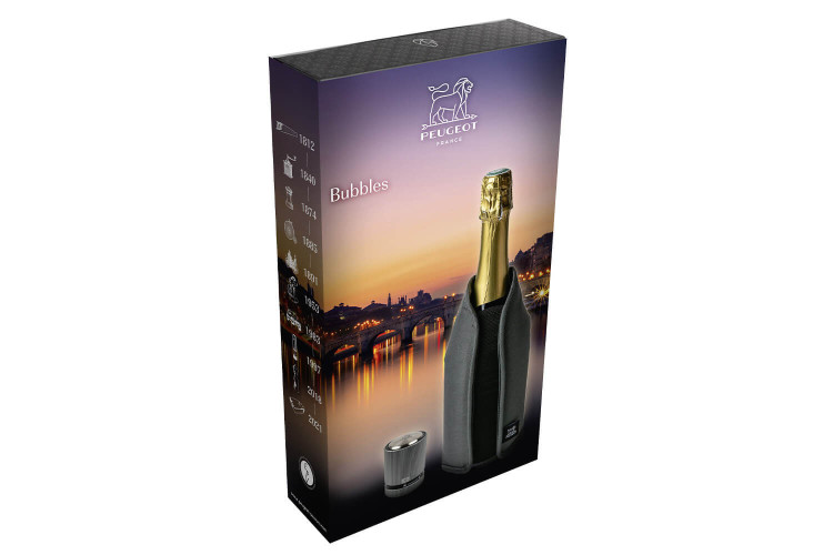 Accessoires champagne Peugeot Bubbles : Rafraîchisseur + bouchon