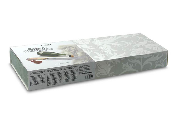 Sabre pour champagne Pulltex manche riveté et coffret en bois