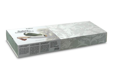 Sabre pour champagne Pulltex manche riveté et coffret en bois