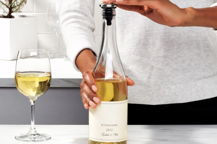 Lot de 2 bouchons à vin OXO avec bouton hermétique en inox