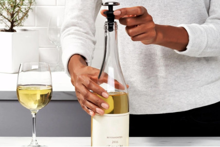 Lot de 2 bouchons à vin OXO avec bouton hermétique en inox
