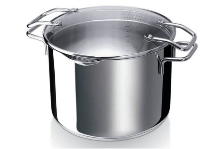 Faitout Beka Emporo inox 18/10 24cm avec couvercle passoire