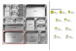 Bac gastronorme inox GN 1/1 Hendi Kitchen Line - 14 Litres 2