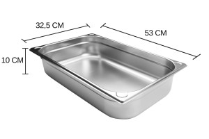 Bac gastronorme inox GN 1/1 Hendi Kitchen Line - 14 Litres