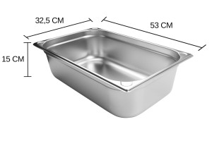 Bac gastronorme inox GN 1/1 Hendi Kitchen Line - 21 Litres
